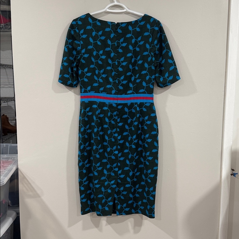 Boden fleur Blue leaf fitted pencil Dress - Picture 5 of 6